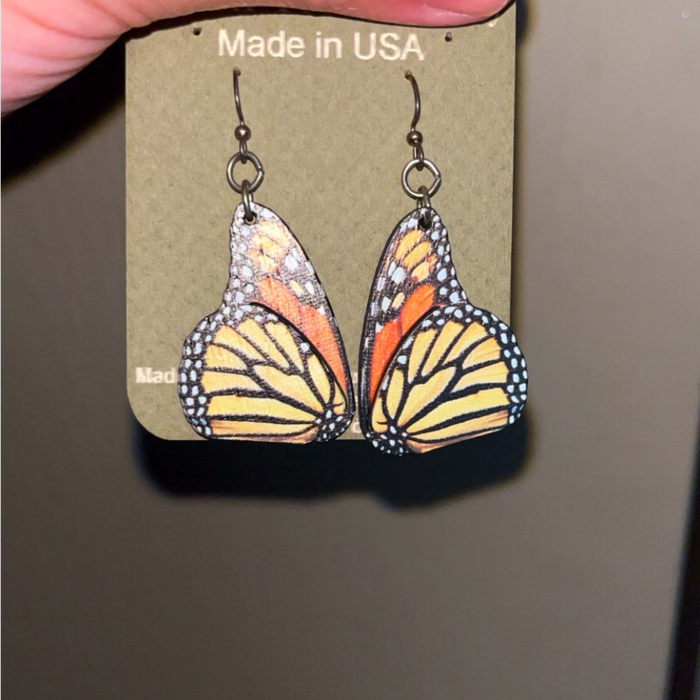 Brand new wooden monarch butterfly wings